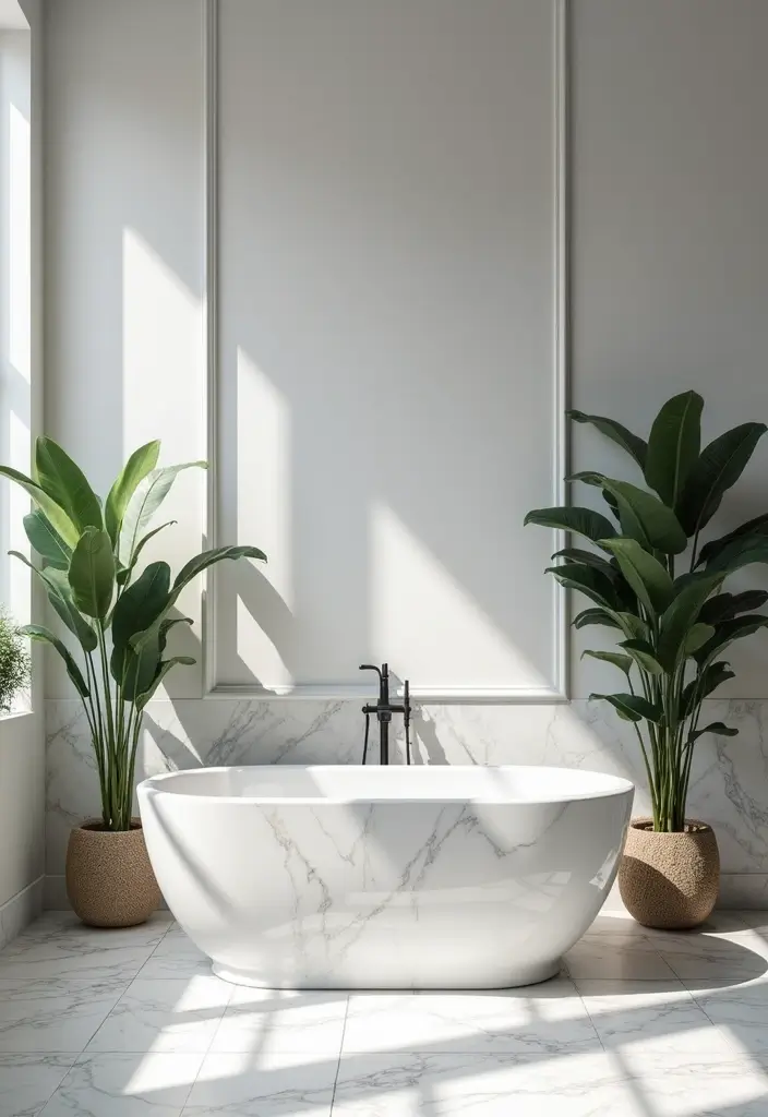 27 White And Grey Marble Bathroom Designs That Shine - 1. Elegant Marble Bathtubs