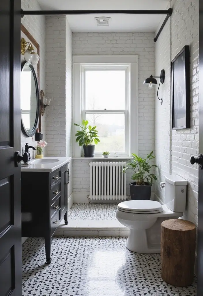 28 Adorable Kids Jack And Jill Bathroom Ideas That Are Eco-Friendly - 21. Classic Black and White