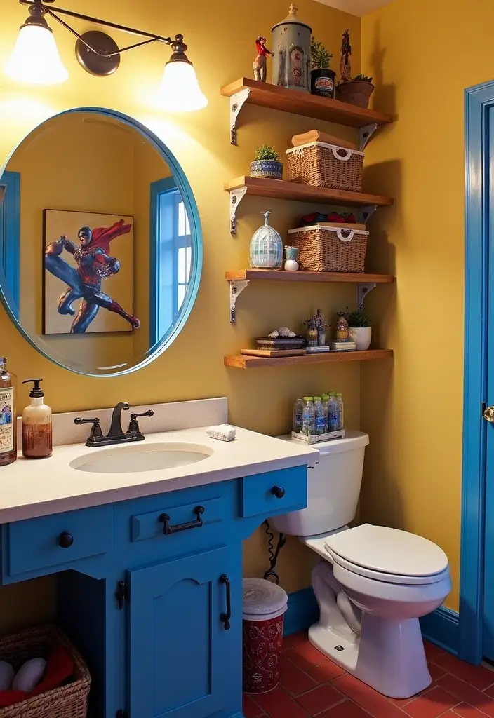 28 Adorable Kids Jack And Jill Bathroom Ideas That Are Eco-Friendly - 6. Superhero Headquarters