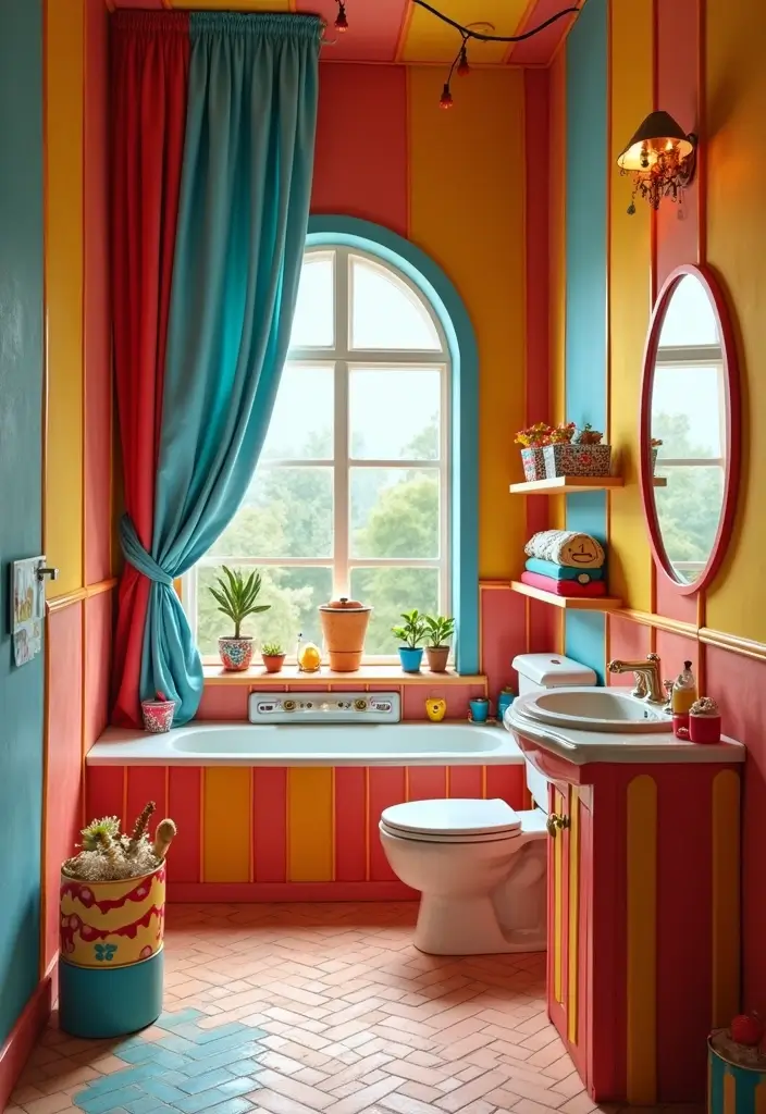 28 Adorable Kids Jack And Jill Bathroom Ideas That Are Eco-Friendly - 9. Colorful Circus