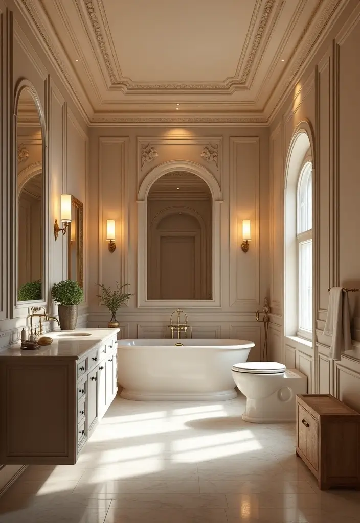 28 Bathroom Ceiling Ideas That Transform The Look - 11. Decorative Moldings