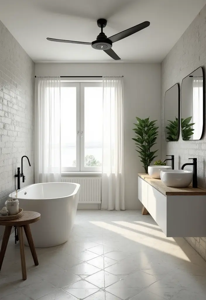 28 Bathroom Ceiling Ideas That Transform The Look - 17. Ceiling Fans