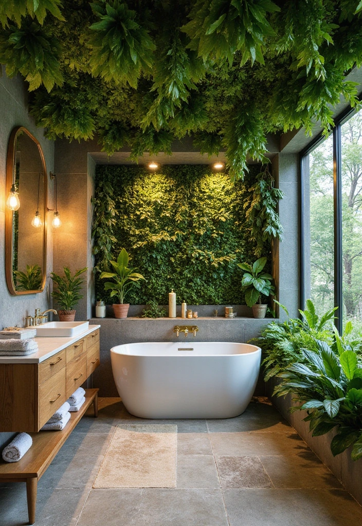 28 Bathroom Ceiling Ideas That Transform The Look - 3. Living Green Ceiling
