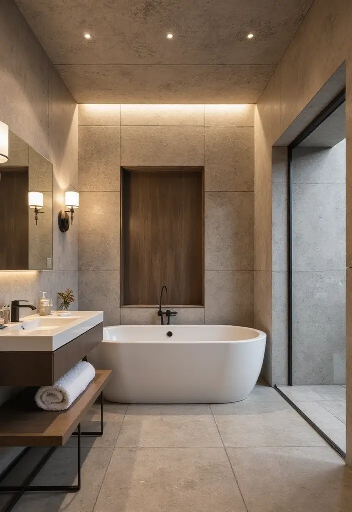 28 Bathroom Ceiling Ideas That Transform The Look - 9. Textured Ceiling Tiles