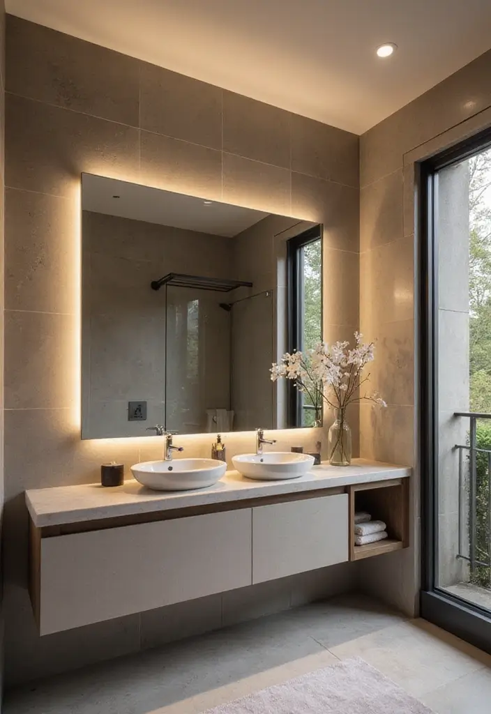 28 Bathroom High Ceiling Ideas That Add Drama - 21. High-Tech Bathroom Features