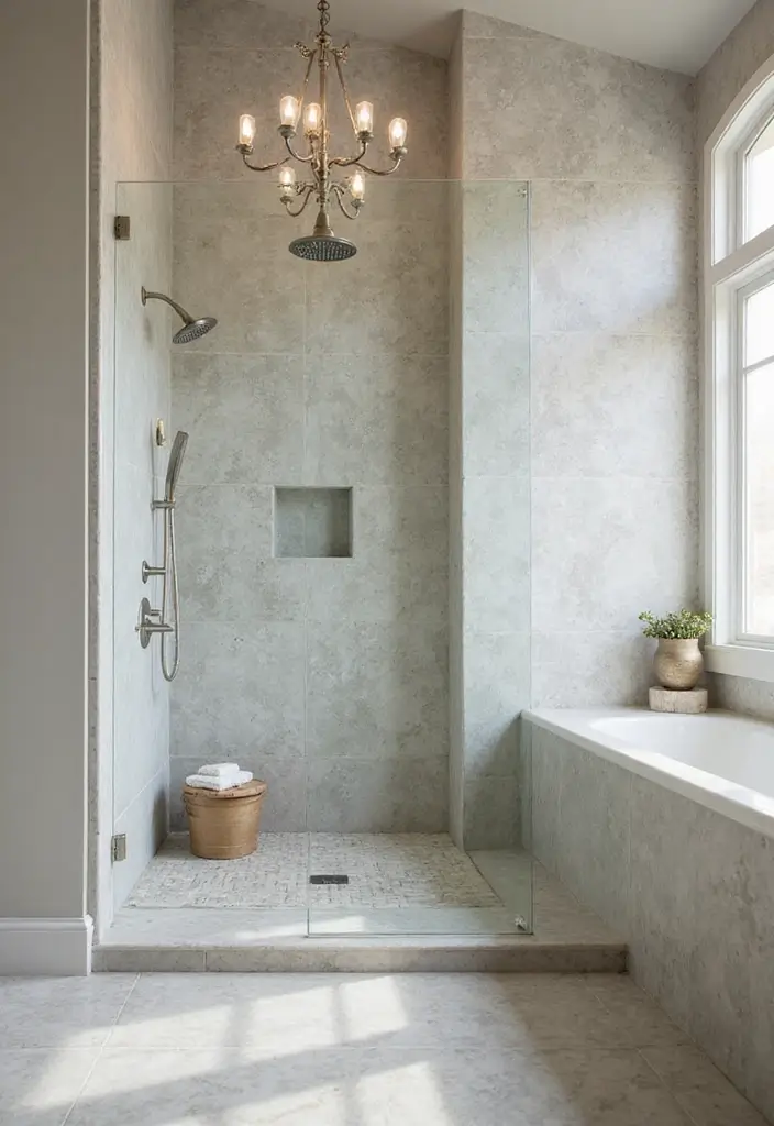 28 Bathroom High Ceiling Ideas That Add Drama - 22. Open Shower Designs