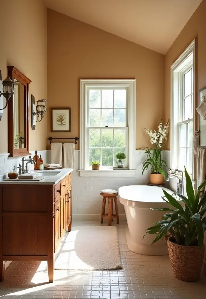 28 Bathroom High Ceiling Ideas That Add Drama - 28. Seasonal Decor Changes