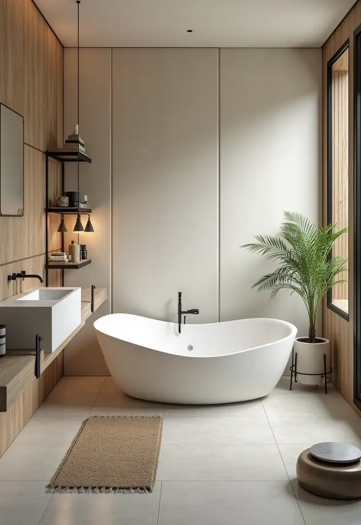 28 Bathroom Ideas With Tub For Relaxing Evenings - 15. Uniquely Shaped Tubs