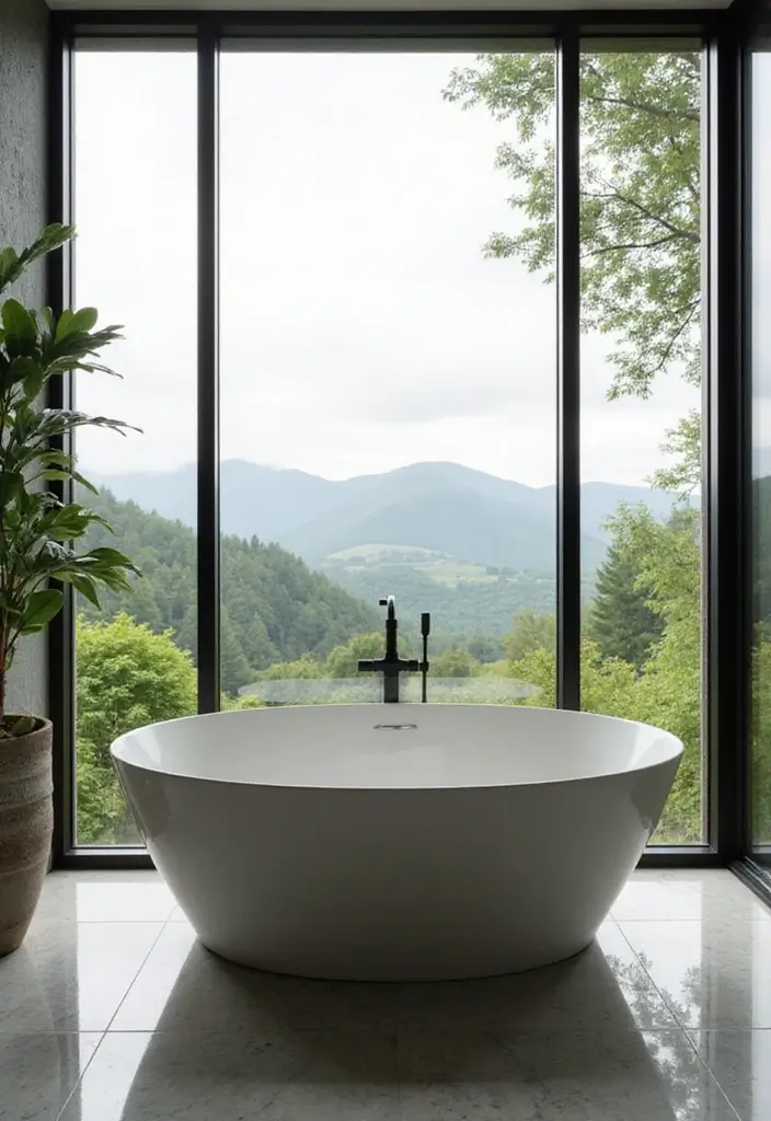 28 Bathroom Ideas With Tub For Relaxing Evenings - 2. Tub with a View