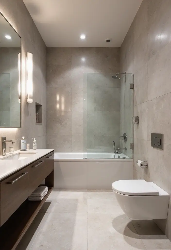 28 Bathroom Ideas With Tub For Relaxing Evenings - 27. Modern Touches