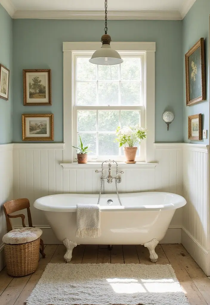 28 Bathroom Ideas With Tub For Relaxing Evenings - 3. Vintage Charm