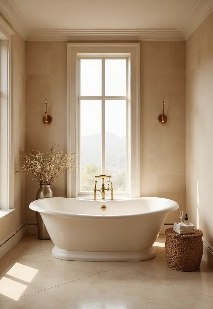 28 Beige And Gold Bathroom Ideas That Feel Chic - 10. Elegant Bathtubs
