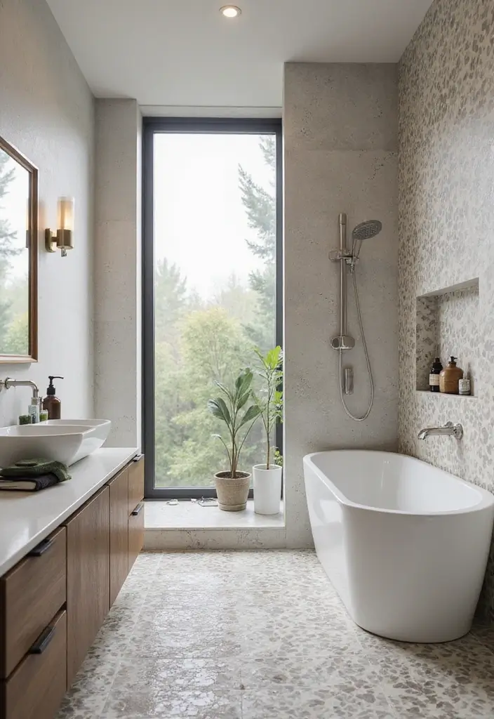 28 Eco-Friendly Bathroom Tile Ideas For Shower Tub Surrounds And Half Walls - 11. Sustainable Vinyl Tiles