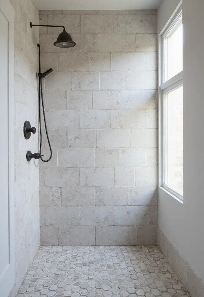 28 Eco-Friendly Bathroom Tile Ideas For Shower Tub Surrounds And Half Walls - 17. Hexagonal Tiles for a Trendy Appeal