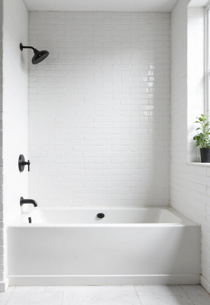 28 Eco-Friendly Bathroom Tile Ideas For Shower Tub Surrounds And Half Walls - 19. Minimalist White Tiles for a Fresh Look