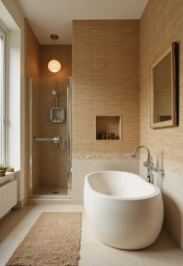 28 Eco-Friendly Bathroom Tile Ideas For Shower Tub Surrounds And Half Walls - 5. Bamboo Tiles for a Unique Texture