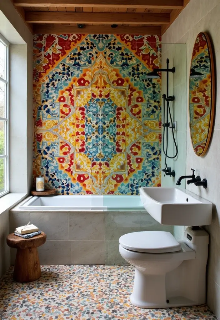 28 Eco-Friendly Bathroom Tile Ideas For Shower Tub Surrounds And Half Walls - 8. Handmade Ceramic Tiles with Artisan Touch