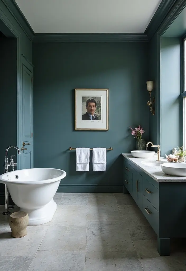 28 Grey And Blue Bathroom Ideas Colour Schemes For Master Baths - 20. Jewel Tones