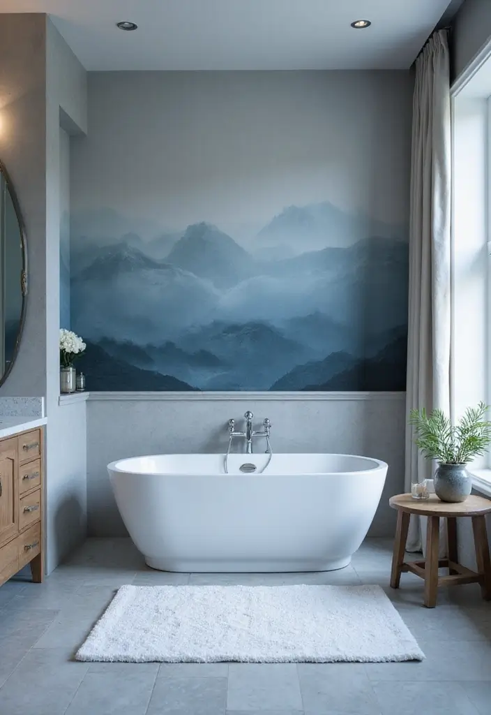 28 Grey And Blue Bathroom Ideas Colour Schemes For Master Baths - 22. Blue-Grey Gradient
