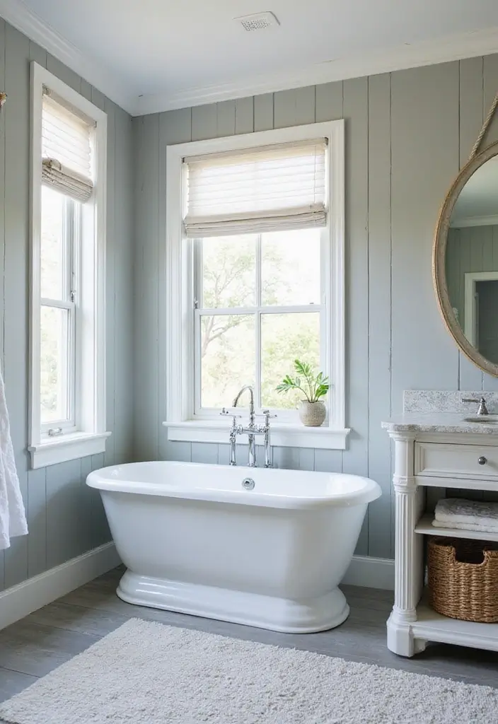 28 Grey And Blue Bathroom Ideas Colour Schemes For Master Baths - 3. Coastal Chic Vibes