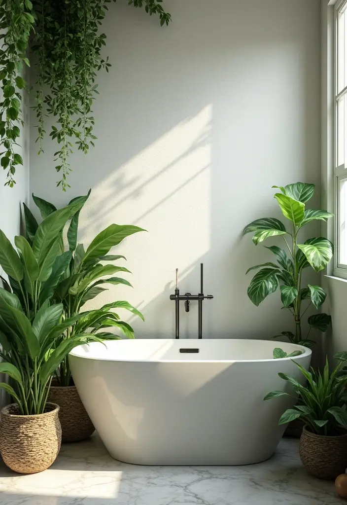 28 His And Her Bathroom Ideas That Balance Style - 11. Greenery for Freshness