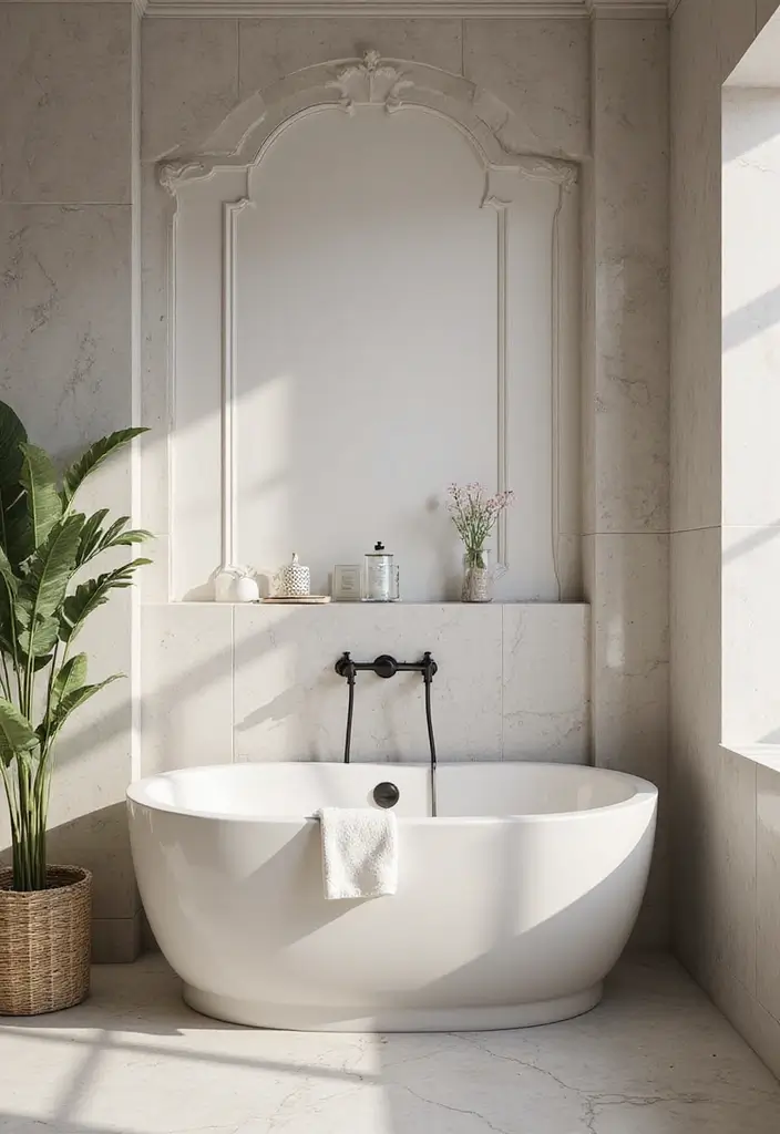 28 His And Her Bathroom Ideas That Balance Style - 15. Elegant Bathtub Surrounds