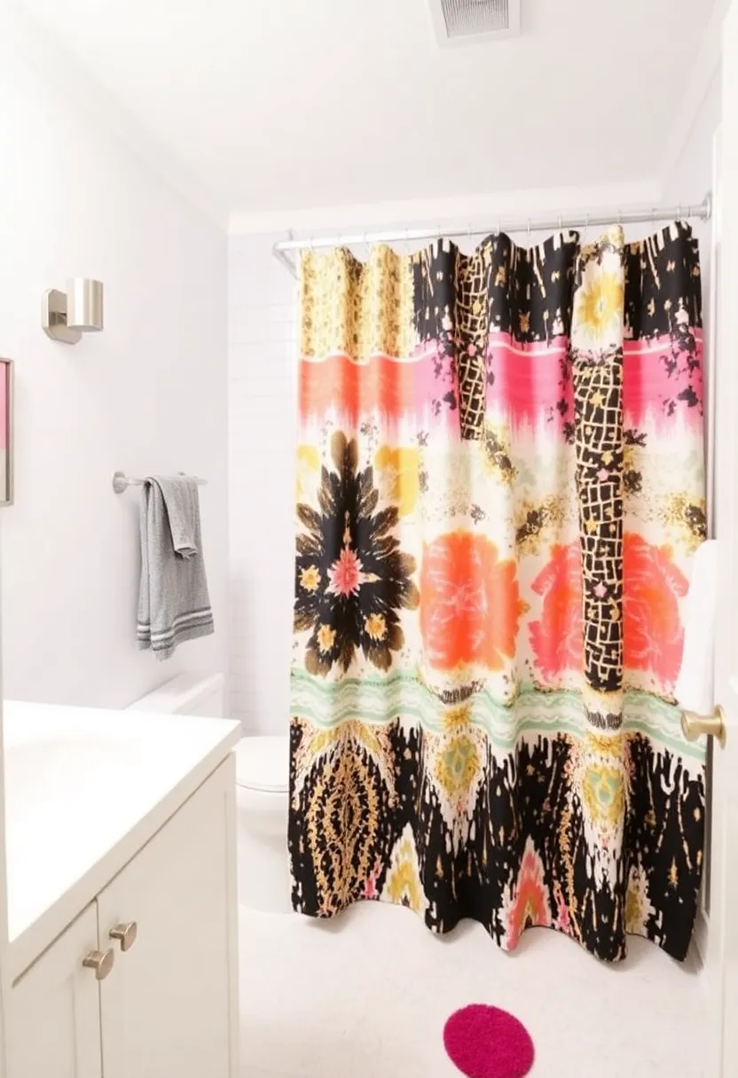28 His And Her Bathroom Ideas That Balance Style - 26. Stylish Shower Curtains