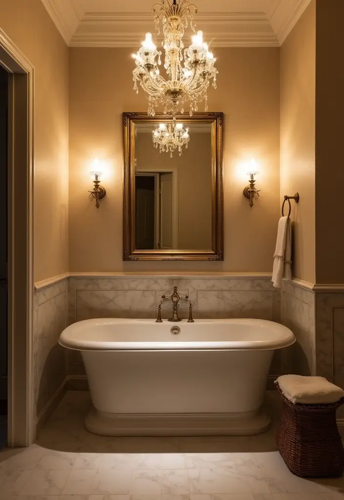 28 His And Her Bathroom Ideas That Balance Style - 4. Elegant Lighting Fixtures