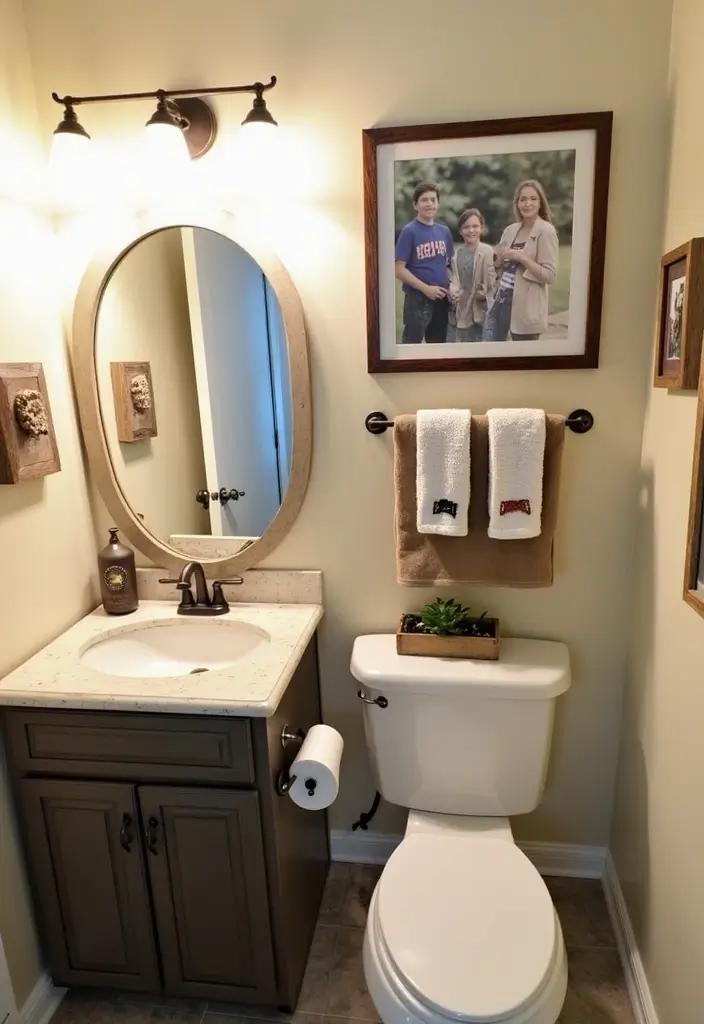 28 His And Her Bathroom Ideas That Balance Style - 7. Personalized Decor Touches