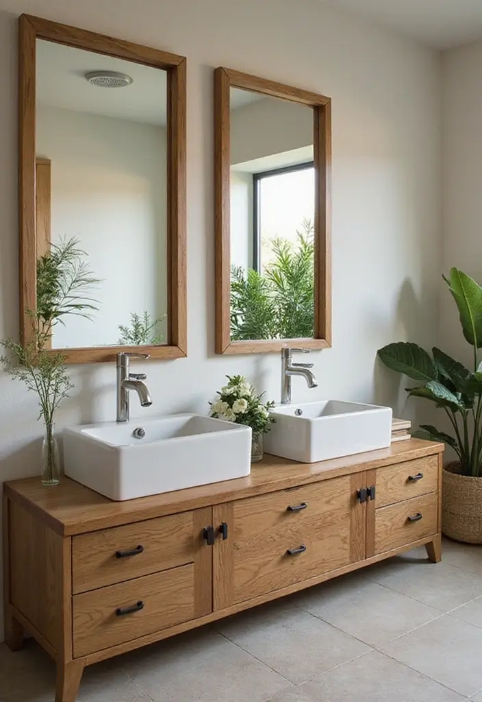 28 Jungle Bathroom Ideas That Feel Lush - 16. Mirrored Surfaces