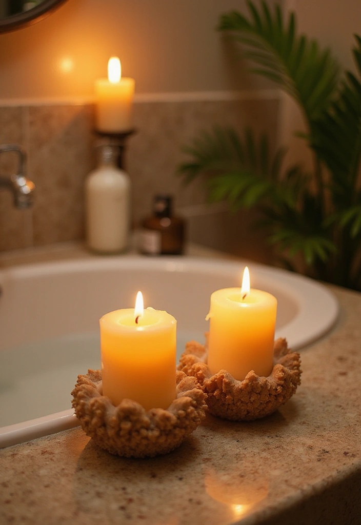 28 Jungle Bathroom Ideas That Feel Lush - 17. Tropical Scented Candles