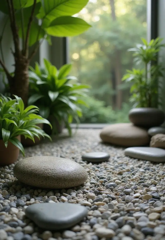 28 Jungle Bathroom Ideas That Feel Lush - 22. Zen Garden Elements