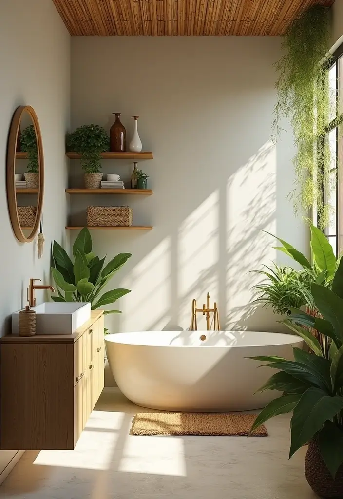 28 Jungle Bathroom Ideas That Feel Lush - 3. Bamboo Accents
