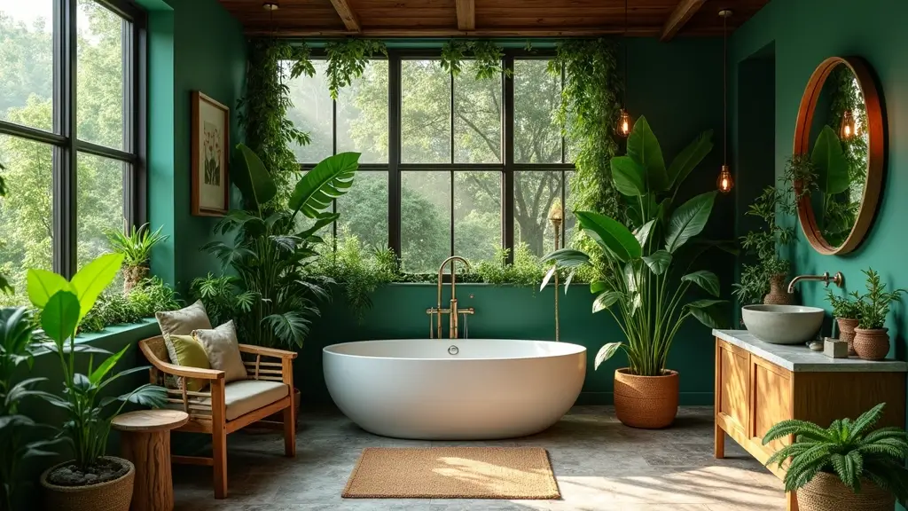 28 Jungle Bathroom Ideas That Feel Lush