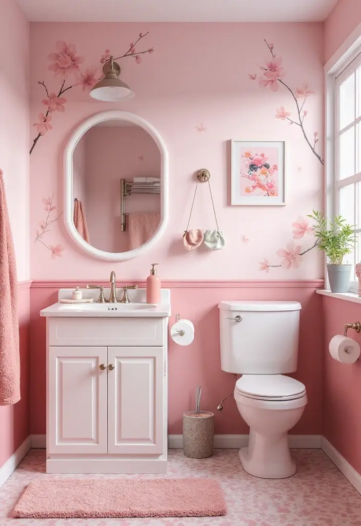 28 Kids Bathroom Paint Colors That Feel Cheerful - 19. Cherry Blossom Pink