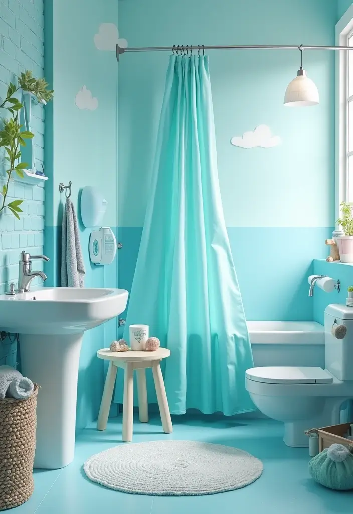 28 Kids Bathroom Paint Colors That Feel Cheerful - 2. Aqua Blue