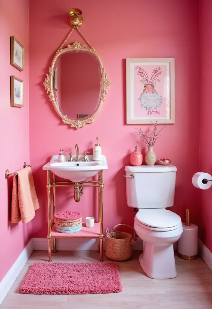 28 Kids Bathroom Paint Colors That Feel Cheerful - 21. Raspberry Sorbet