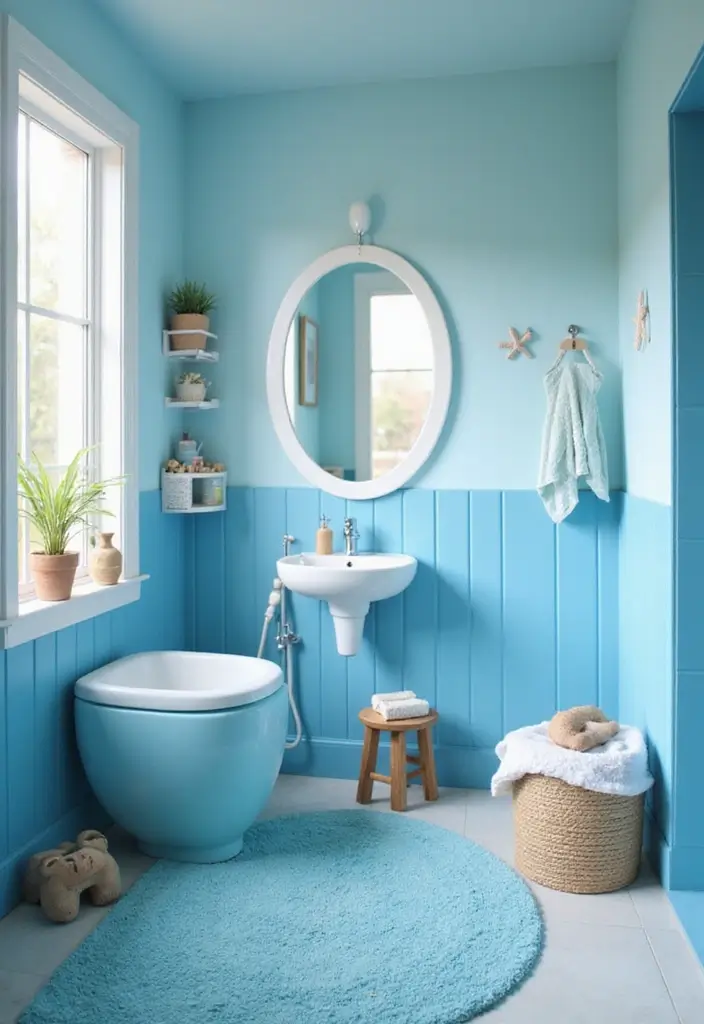 28 Kids Bathroom Paint Colors That Feel Cheerful - 22. Ocean Blue