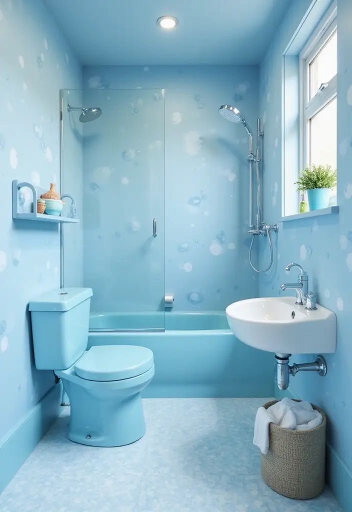 28 Kids Bathroom Paint Colors That Feel Cheerful - 24. Bubble Blue