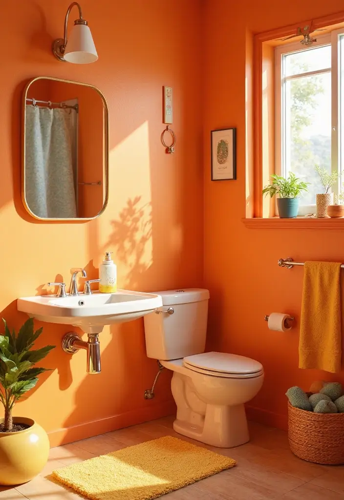 28 Kids Bathroom Paint Colors That Feel Cheerful - 7. Cheerful Orange
