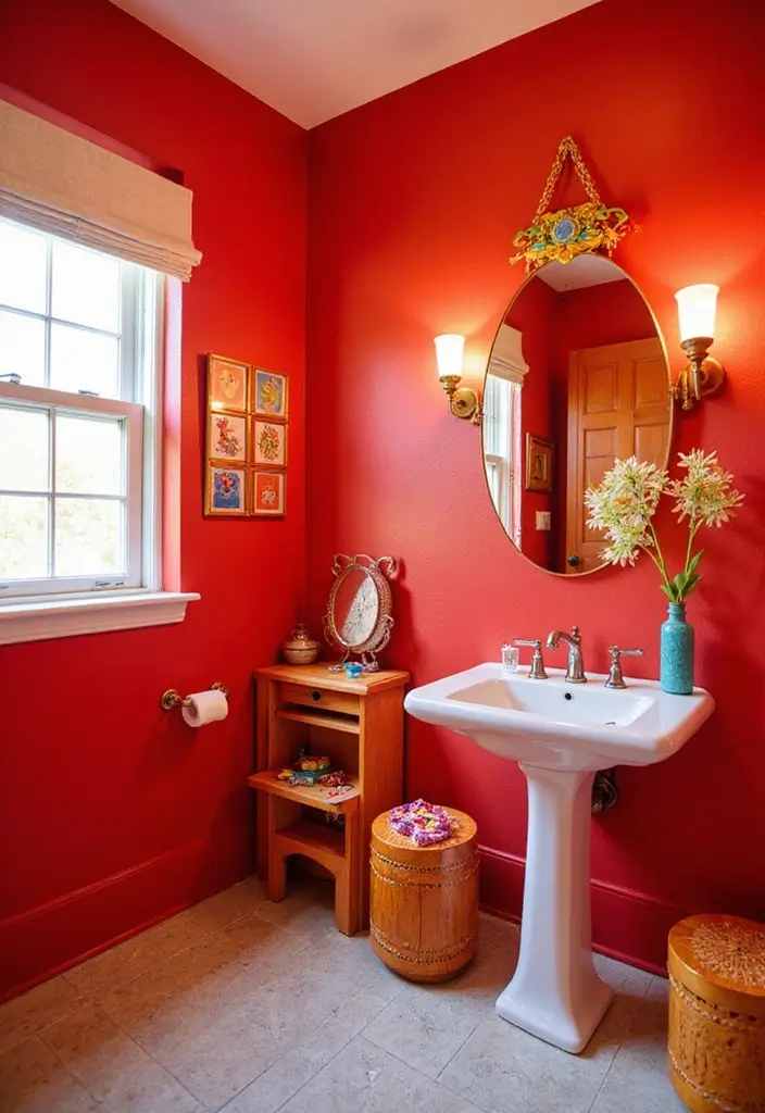 28 Kids Bathroom Paint Colors That Feel Cheerful - 8. Bright Red