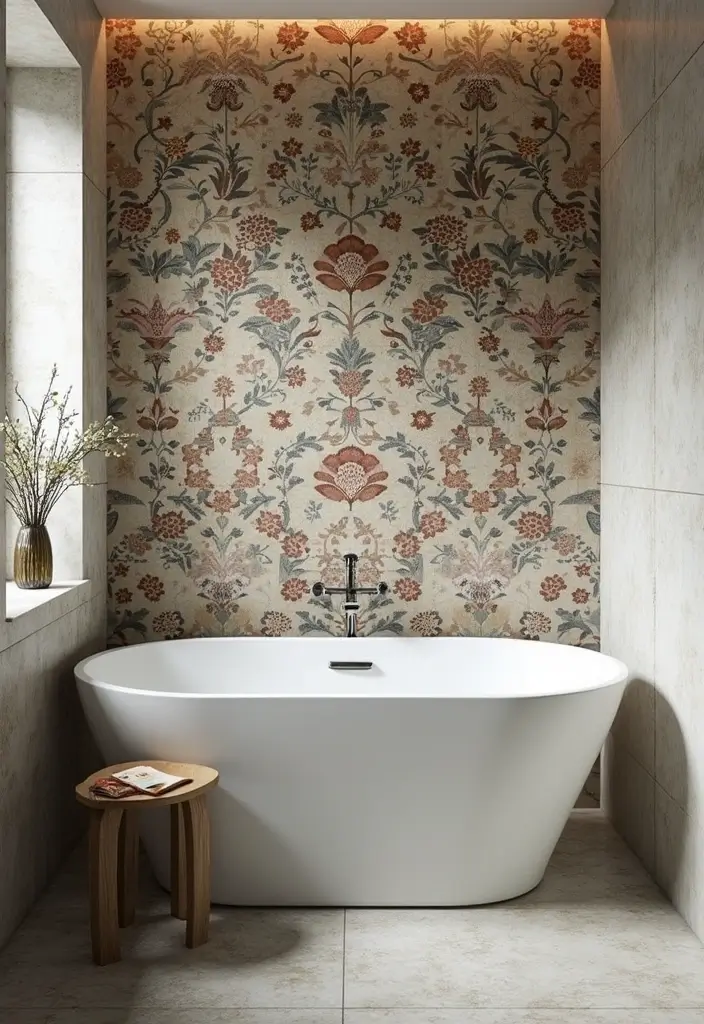 28 Modern Hamptons Bathroom Designs With Coastal Touch - 11. Statement Tiles