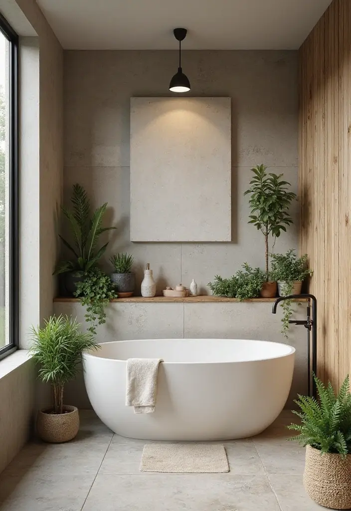 28 Modern Hamptons Bathroom Designs With Coastal Touch - 12. Organic Elements