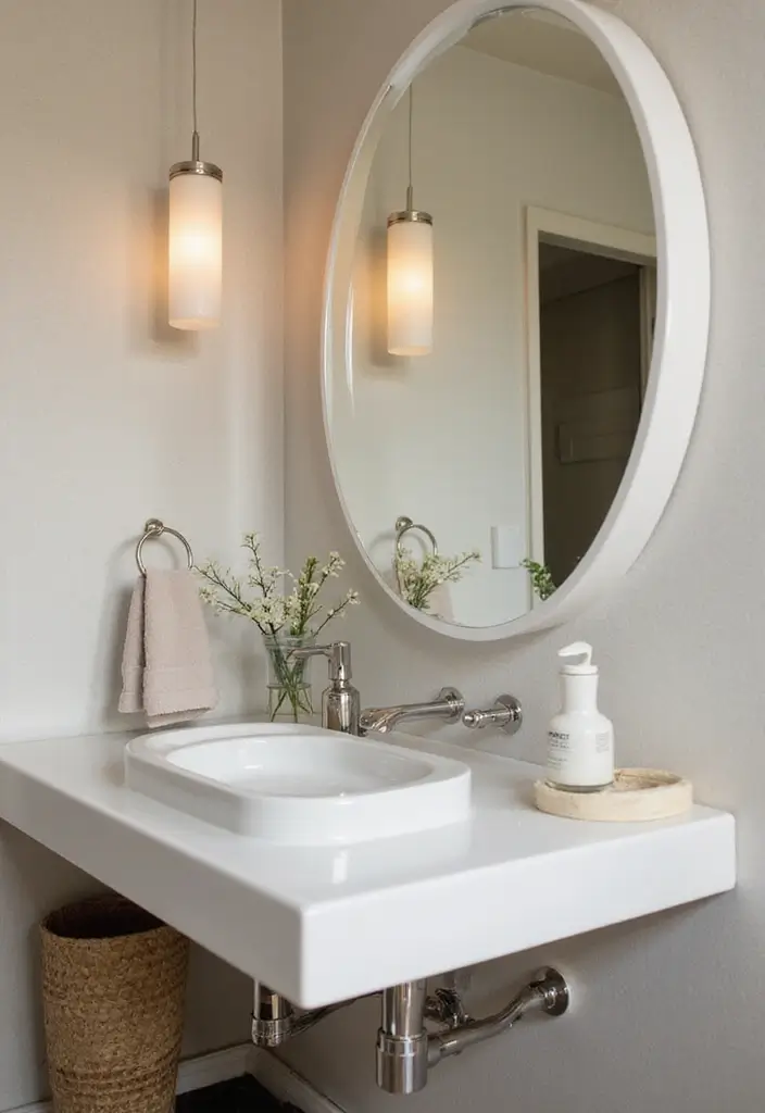 28 Modern Hamptons Bathroom Designs With Coastal Touch - 13. Artistic Mirrors
