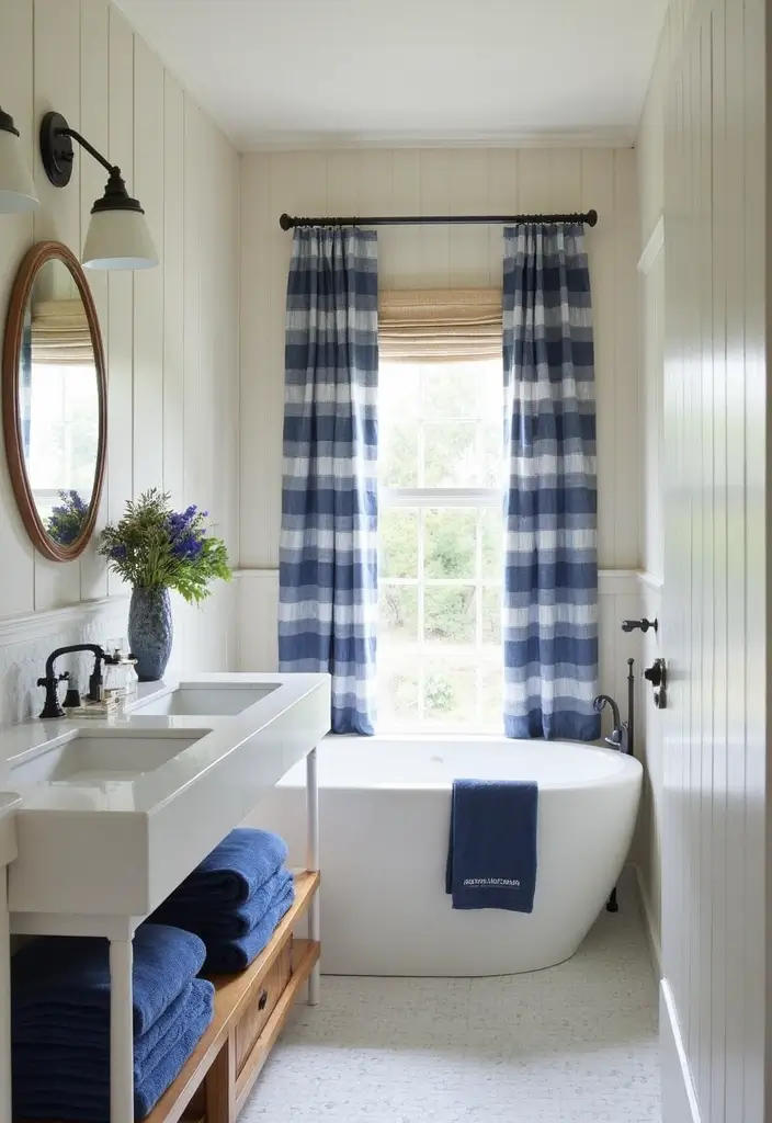 28 Modern Hamptons Bathroom Designs With Coastal Touch - 2. Nautical-Inspired Accents