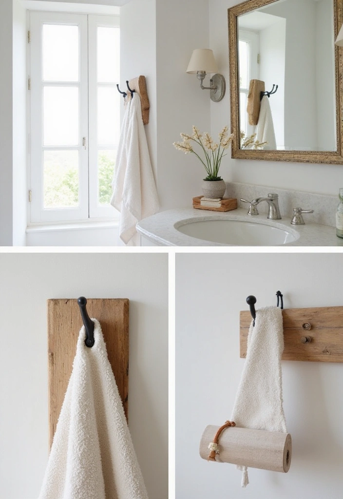 28 Modern Hamptons Bathroom Designs With Coastal Touch - 24. Towel Hooks and Racks