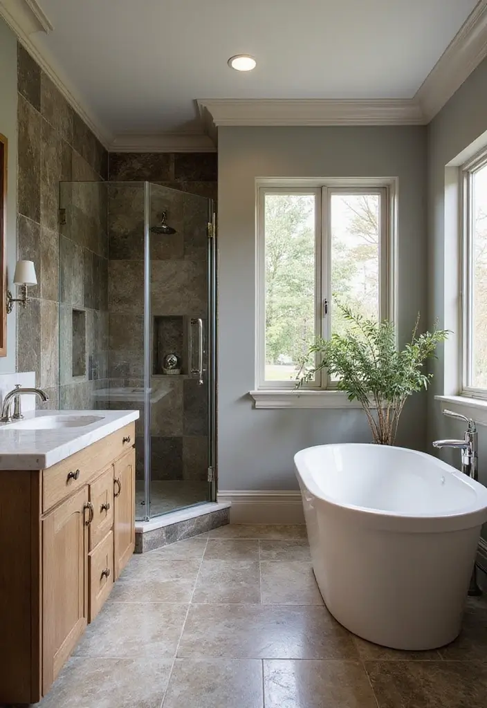 28 Modern Hamptons Bathroom Designs With Coastal Touch - 3. Embrace Natural Stone