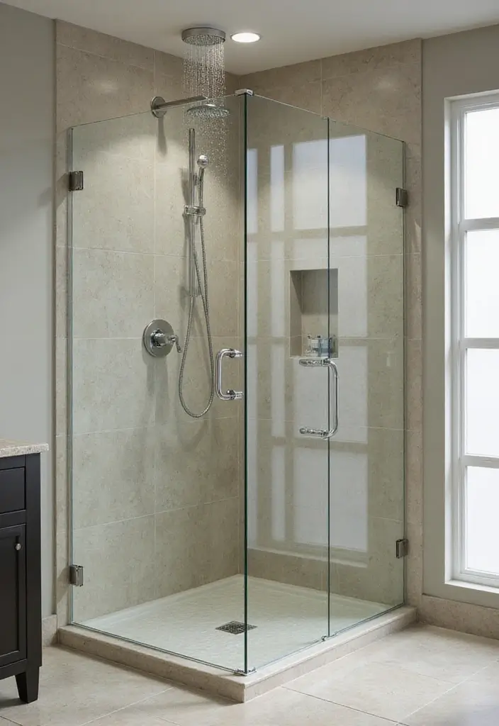 28 Modern Hamptons Bathroom Designs With Coastal Touch - 5. Luxurious Shower Features