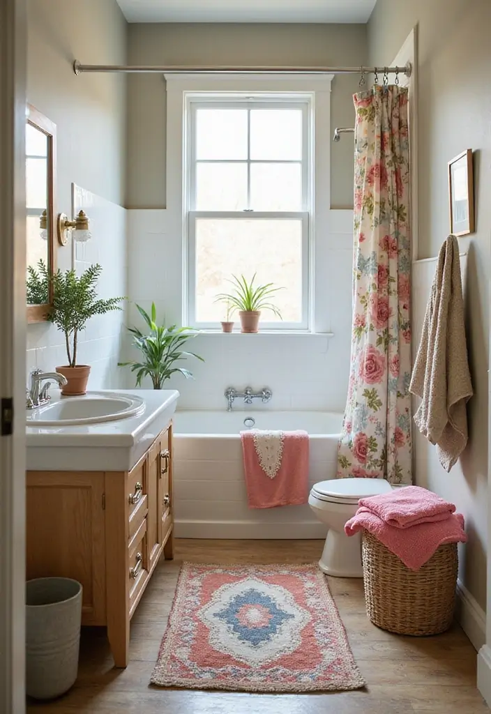 28 Simple Small Bathroom Ideas That Save Space - 16. Colorful Accessories