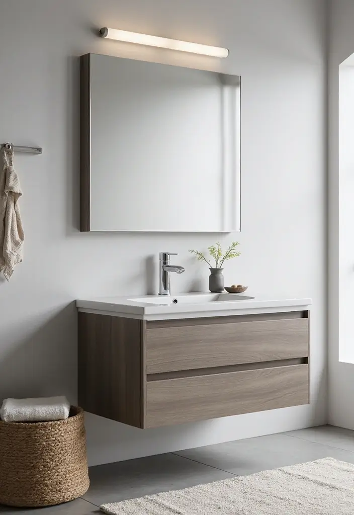 28 Simple Small Bathroom Ideas That Save Space - 2. Compact Vanity Designs
